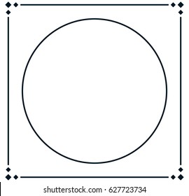 Round vintage vector photo frame border isolated