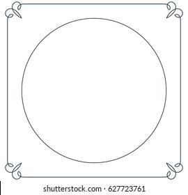 Round vintage vector photo frame border isolated