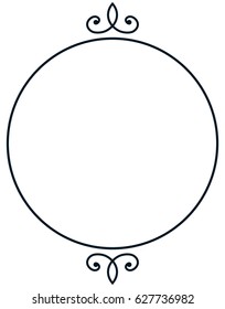 Round vintage vector photo frame border isolated