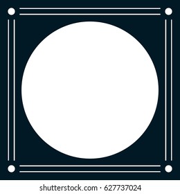 Round vintage vector photo frame border isolated