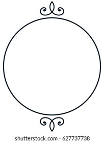 Round vintage vector photo frame border isolated