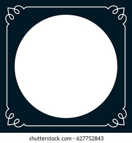 Round vintage vector photo frame border isolated