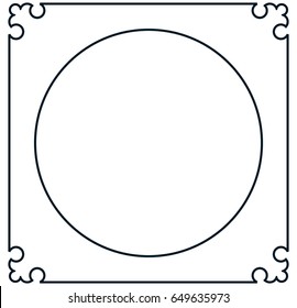Round vintage vector photo frame border isolated