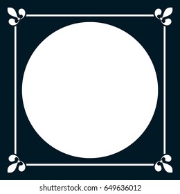 Round vintage vector photo frame border isolated