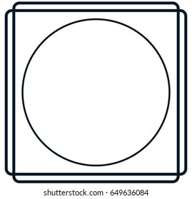 Round vintage vector photo frame border isolated