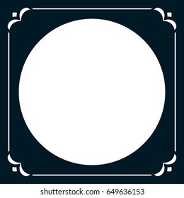 Round vintage vector photo frame border isolated