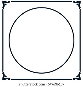 Round vintage vector photo frame border isolated