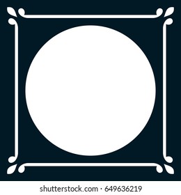 Round vintage vector photo frame border isolated