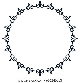 Round vintage vector photo frame border isolated