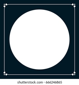 Round vintage vector photo frame border isolated