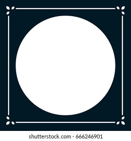 Round vintage vector photo frame border isolated