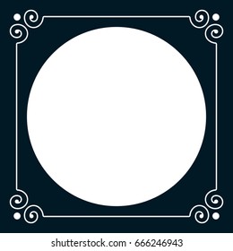 Round vintage vector photo frame border isolated