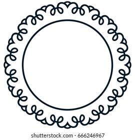 Round vintage vector photo frame border isolated