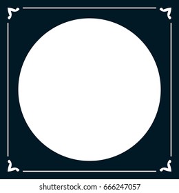 Round vintage vector photo frame border isolated