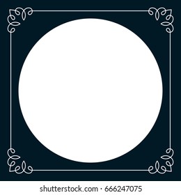 Round vintage vector photo frame border isolated