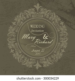 Round Vintage wedding frame