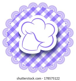 Round violet tablecloth with lace