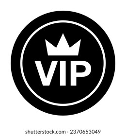Round VIP silhouette icon. Vector.