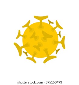 Round viral bacteria icon in flat style isolated on white background vector illustration