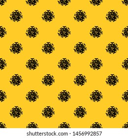 Round viral bacteria pattern seamless vector repeat geometric yellow for any design
