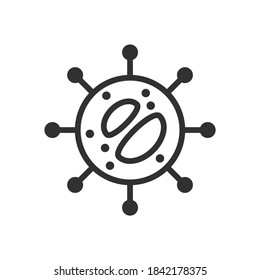 Round virus, linear icon. Editable stroke