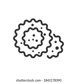 Round virus, linear icon. Editable stroke