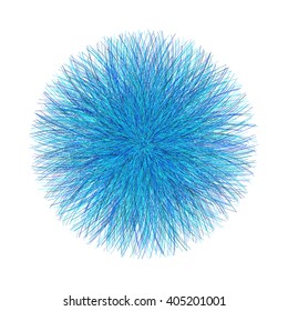 Round wad, plant bush, fluffy ball, cotton ball, grass ball on the white background