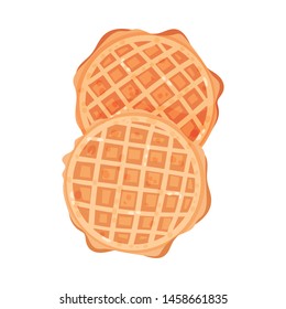 Round wafers with jagged edges. Vector illustration on white background.