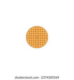 Round waffle, Belgian waffle isolated vector graphics