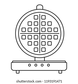 Round waffle machine icon. Outline round waffle machine vector icon for web design isolated on white background