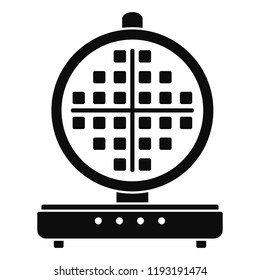 Round waffle machine icon. Simple illustration of round waffle machine vector icon for web design isolated on white background