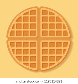 Round waffle. Vector illustration.