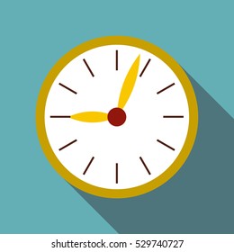 Round wall clock icon. Flat illustration of round wall clock vector icon for web