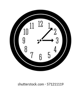 round wall clock icon image vector illustration design