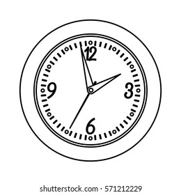 round wall clock icon image vector illustration design