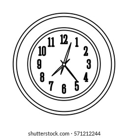 round wall clock icon image vector illustration design