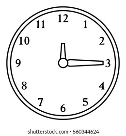 Round wall clock icon. Outline illustration of round wall clock vector icon for web