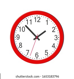 round wall clock on white background