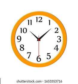 round wall clock on white background