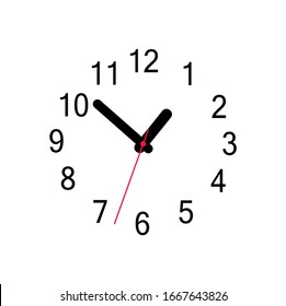 round wall clock on white background