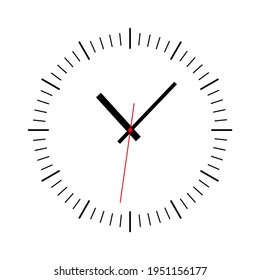round wall clock on white background