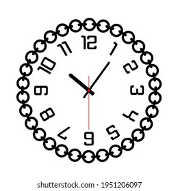 round wall clock on white background