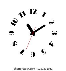 reloj de pared redonda sobre fondo blanco