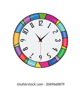 reloj de pared redonda sobre fondo blanco