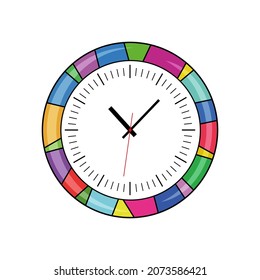 reloj de pared redonda sobre fondo blanco