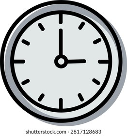 Round wall clock time management icon