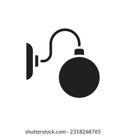 Round Wall Lamp Filled Icon Vector Illustration