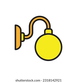 Round Wall Lamp Icon Vector Illustration