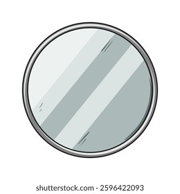 round wall mirror cartoon. rectangular oval, large small, decorative beveled round wall mirror sign. isolated symbol vector illustration
