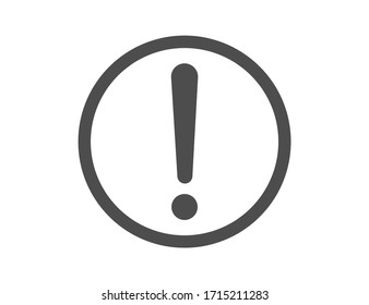 Señal de advertencia redonda en diseño plano negro. Alerta de error con signo de exclamación negro en círculo. Símbolo de precaución para llamar la atención. Vector EPS 10